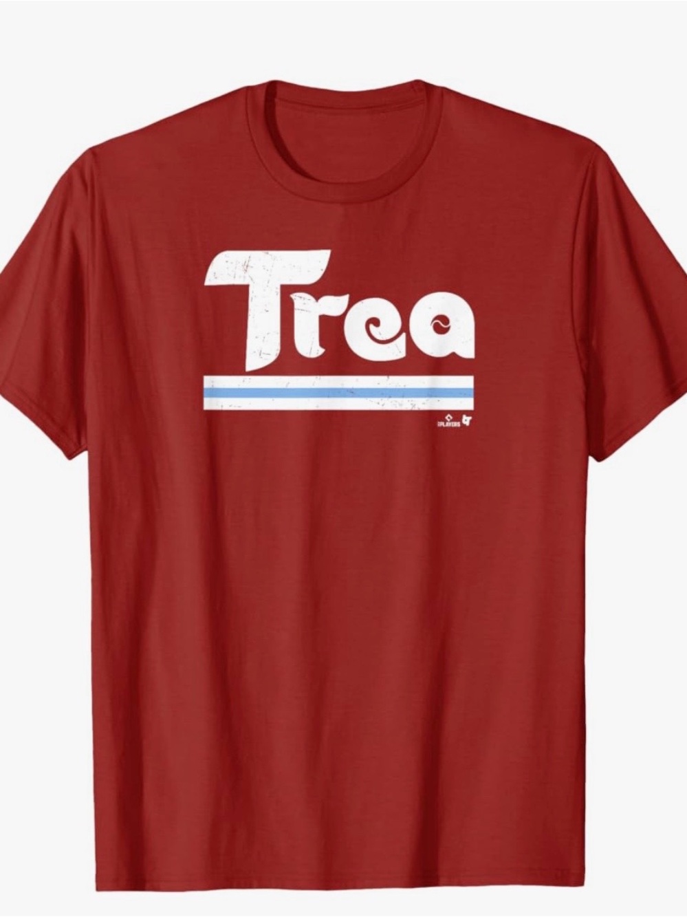 Philadelphia Phillies Red Trea Turner graphic Tee with White & Blue Stripe